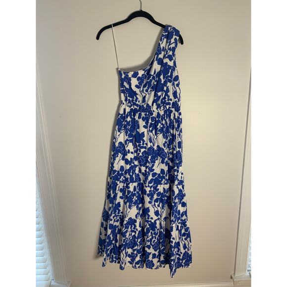HYACINTH HOUSEBlue Floral One Shoulder Sybil Maxi Dress size medium - Picture 8 of 9